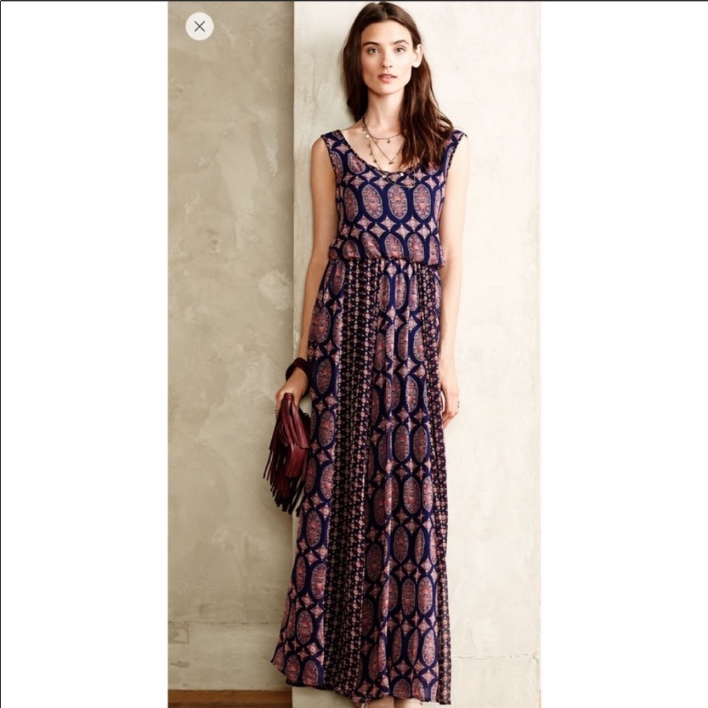 Anthropologie Ella Moss silk Alex maxi dress - EUC